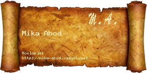 Mika Abod névjegykártya